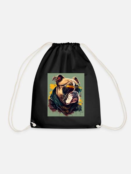 Französische Bulldogge Frenchie Hund Sonnenbrille - Turnbeutel - Schwarz