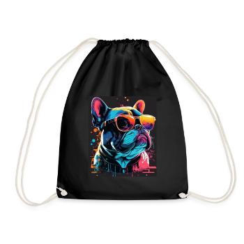 Lunettes de soleil French Bulldog Frenchie Dog - Sac de sport léger - noir - Devant