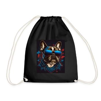 Lunettes de soleil French Bulldog Frenchie Dog - Sac de sport léger - noir - Devant