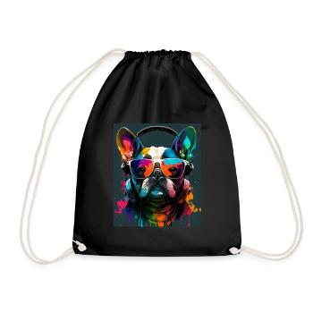 Lunettes de soleil French Bulldog Frenchie Dog - Sac de sport léger - noir - Devant