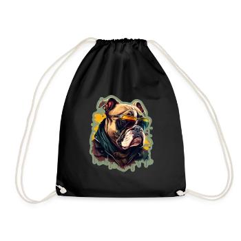 Lunettes de soleil French Bulldog Frenchie Dog - Sac de sport léger - noir - Devant