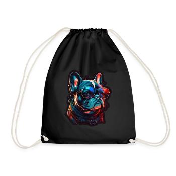 Lunettes de soleil French Bulldog Frenchie Dog - Sac de sport léger - noir - Devant