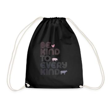 Be Kind To Every Kind Retro Vintage - Drawstring Bag - black - Front