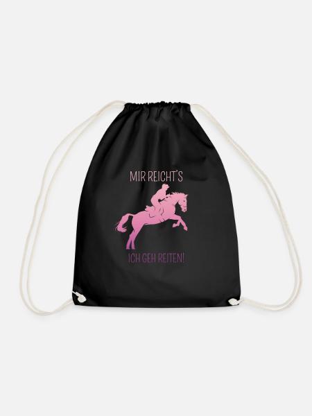 Mir reichts ich geh Reiten - lustiges - Turnbeutel - Schwarz