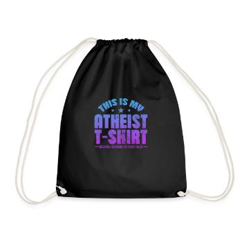 Atheist Atheism Anti Religion God Gift - Drawstring Bag - black - Front