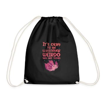 Axolotl Wassertier Wasser Geschenk - Turnbeutel - Schwarz - Vorne