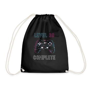 Level 30 Complete – Videogamer zum 30. - Drawstring Bag - black - Front