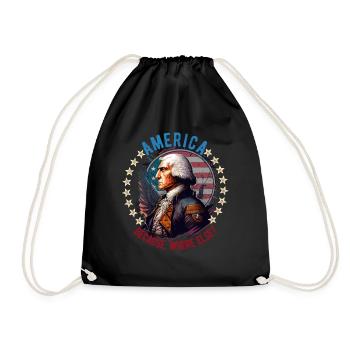 American Patriotic USA Design - Drawstring Bag - black - Front