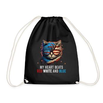 American Patriotic USA Design - Drawstring Bag - black - Front