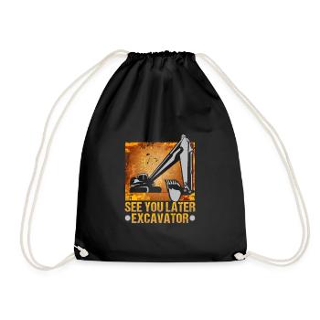 Crane operator design for excavator operators and construction workers - Drawstring Bag - black - Front