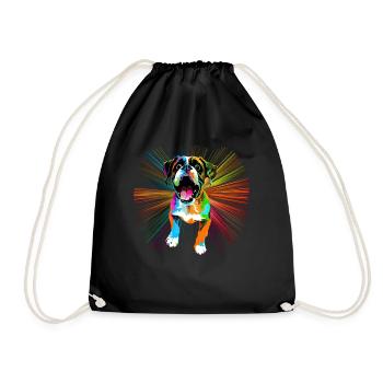 Dog Cartoon Boxer Design pour les amoureux des chiens - Sac de sport léger - noir - Devant