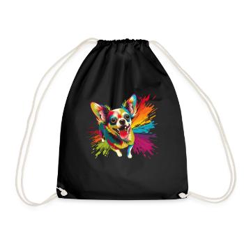 Dog Cartoon Chihuahua Design pour les amoureux des chiens - Sac de sport léger - noir - Devant