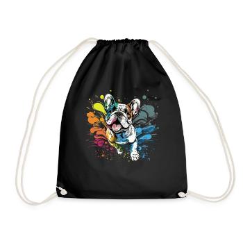 Bulldog dog saying Bulldog owner - Drawstring Bag - black - Front