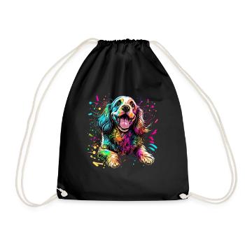Dog Cartoon Cocker Spaniel pour les amoureux des chiens - Sac de sport léger - noir - Devant
