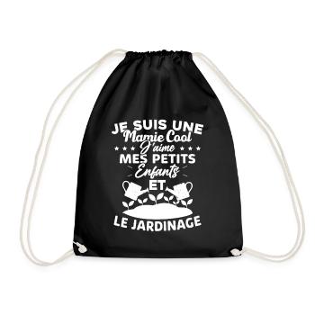 Mamie j'aime mes petite enfants et le jardinage - Sac de sport léger - noir - Devant