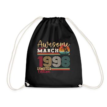 25e anniversaire Mann Awesome March né en 1998 - Sac de sport léger - noir - Devant