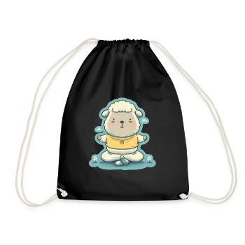 Mouton Agneau Mouton Yoga Méditation Relaxation - Sac de sport léger - noir - Devant
