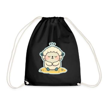 Mouton Agneau Mouton Yoga Méditation Relaxation - Sac de sport léger - noir - Devant