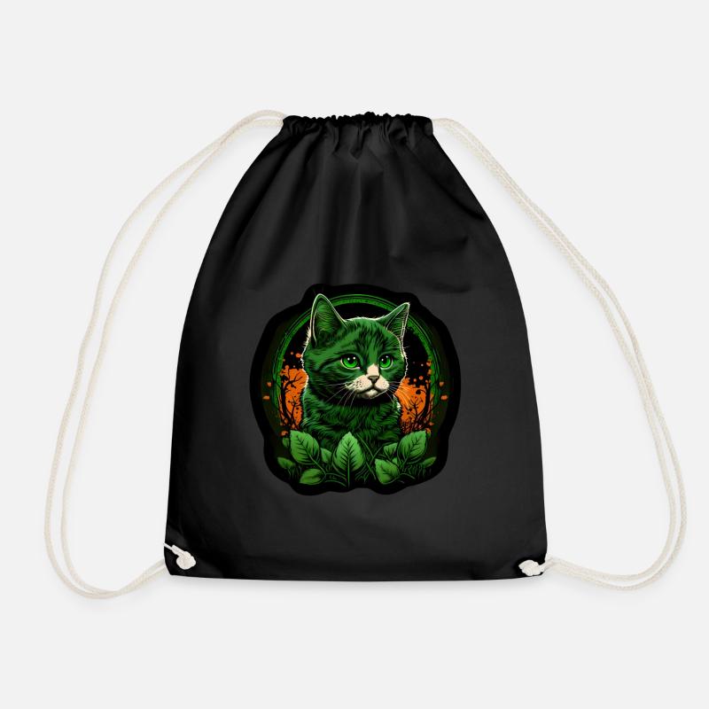 Katze Kätzchen St. Patricks Day Irland Irisch - Turnbeutel - Schwarz
