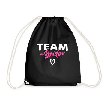 Team Braut Bride - Drawstring Bag - black - Front