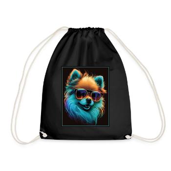 Spitz Poméranien miniature Lunettes de soleil Chien - Sac de sport léger - noir - Devant