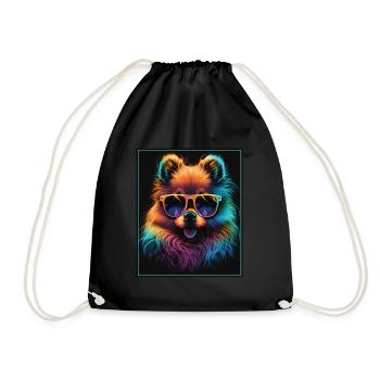 Spitz Poméranien miniature Lunettes de soleil Chien - Sac de sport léger - noir - Devant
