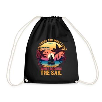 Retro Segelboot Segler Kapitän Geschenk - Turnbeutel - Schwarz - Vorne
