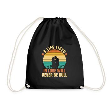 Valentine's Day Gifts Lovers and Couples Designs - Drawstring Bag - black - Front