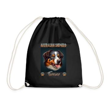 Dogs Australian Shepherd Dog Lovers Aussie - Drawstring Bag - black - Front