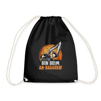Crane operator design for excavator operators and construction workers - Drawstring Bag - black - Front