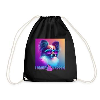 Hunde Spruch Papillon Design für Hundeliebhaber - Turnbeutel - Schwarz - Vorne