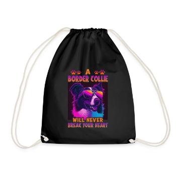 Hunde Spruch Border Collie Design - Turnbeutel - Schwarz - Vorne