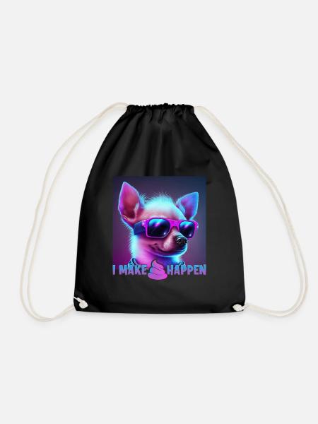 Hunde Spruch Chihuahua Design für Hundeliebhaber - Turnbeutel - Schwarz