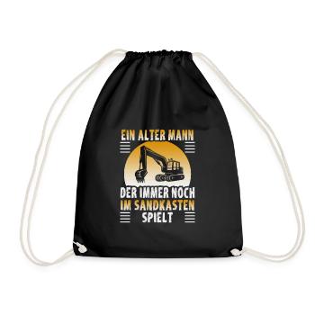 Crane operator design for excavator operators and construction workers - Drawstring Bag - black - Front
