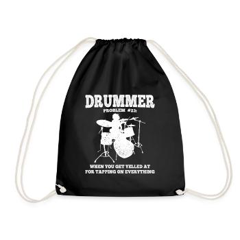Schlagzeug Spieler Drummer - Turnbeutel - Schwarz - Vorne