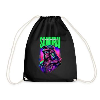 Samurai Cyber Warrior Geschenk - Turnbeutel - Schwarz - Vorne