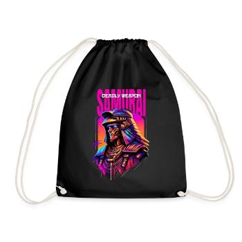 Samurai Cyber Warrior Geschenk - Turnbeutel - Schwarz - Vorne