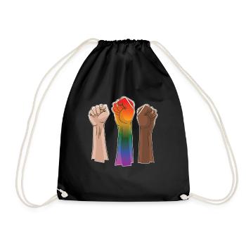Rainbow Faust join forces Black - Drawstring Bag - black - Front