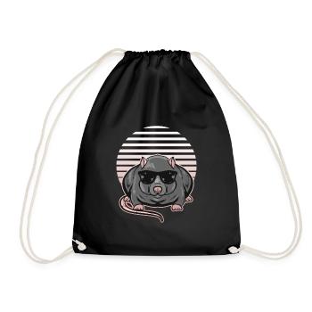 Rat - Drawstring Bag - black - Front