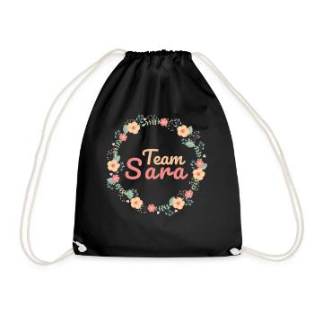 Team Sara - Bridal JGA - Drawstring Bag - black - Front