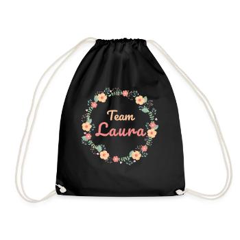 Team Laura - Bridal JGA - Drawstring Bag - black - Front