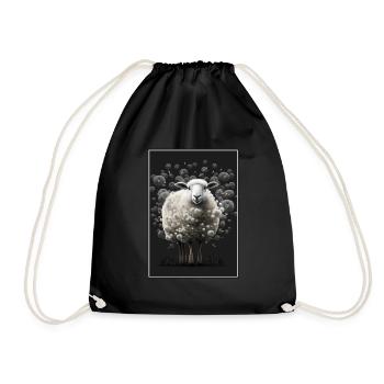 Sheep wool Sheep's wool Dandelion - Drawstring Bag - black - Front