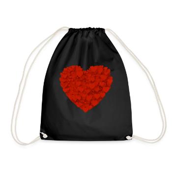 Sweet wedding proposal, red love heart, - Drawstring Bag - black - Front