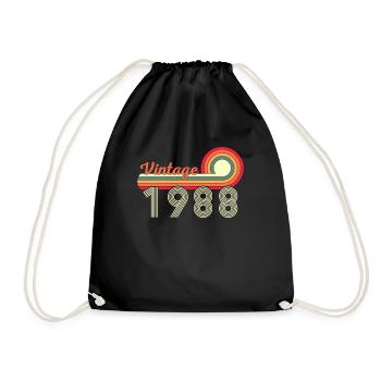 34ème anniversaire Vintage Né en 1988 - Sac de sport léger - noir - Devant