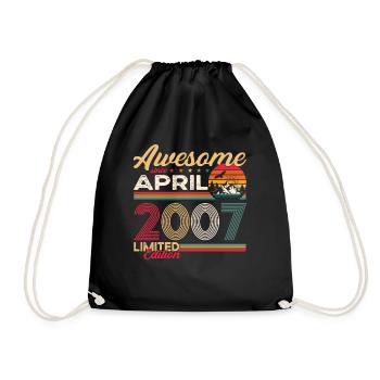 16ème anniversaire homme April Né 2007 Génial - Sac de sport léger - noir - Devant