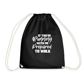 Run - Drawstring Bag - black - Front
