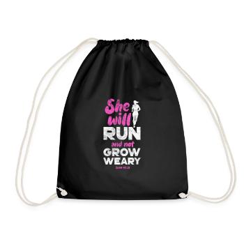 Running Runner Jogging Jogging Runner Gift - Drawstring Bag - black - Front