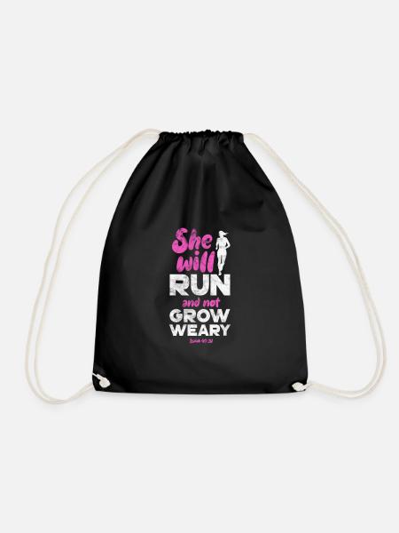 Laufen Läufer Jogging Joggen Läuferin Geschenk - Turnbeutel - Schwarz