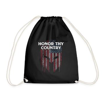 Honor Thy Country American Independence USA - Drawstring Bag - black - Front