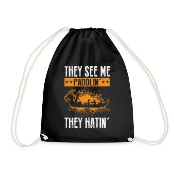 Dragon Boat Crew and Dragon Boat Riding - Drawstring Bag - black - Front